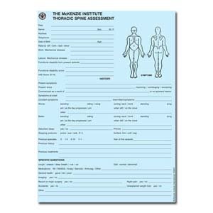 Thoracic Spine Assessment Forms (50/Pad)